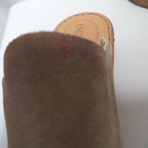 Born Andy nubuck leather clogs mules comfort slides taupe Women Size Sz 10 - Picture 7 of 10